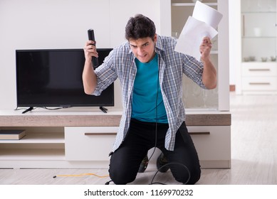 Man Trying Fix Broken Tv Stock Photo 1169970232 | Shutterstock