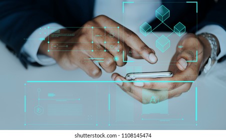 Man typing on a smartphone - Powered by Shutterstock - Get 15% off with code: PIKWIZARD15