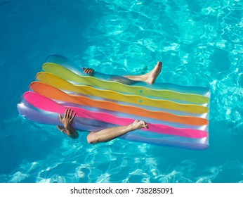 Man Under Pool Inflatable