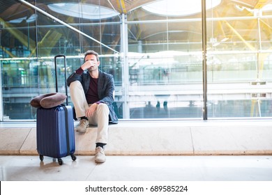 Man Upset At The Airport His Flight Is Delayed