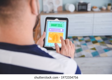 Man using application of smart home automation - Shutterstock ID 1972334756