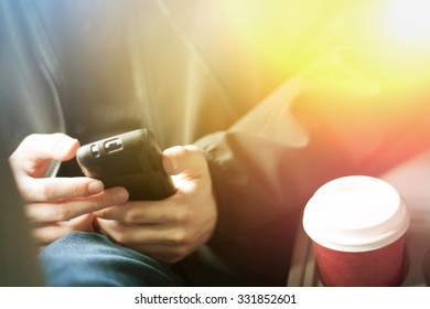 Man using cellphone