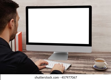 Man Using A Computer