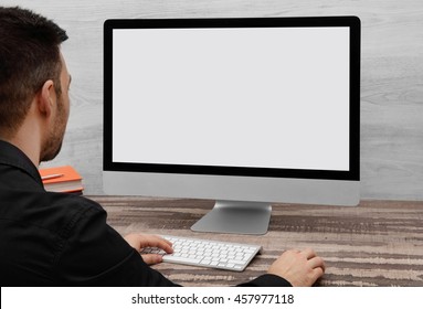 Man Using A Computer