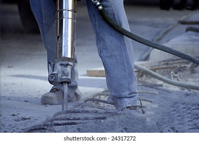 Man Using A Jack Hammer