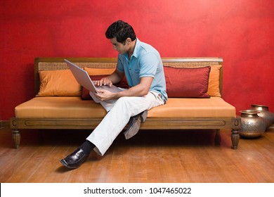 A man using a laptop