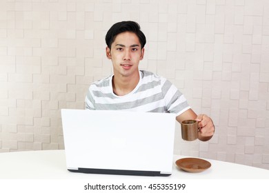 Man using laptop