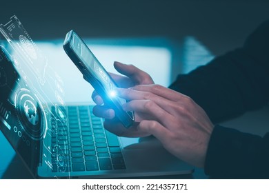Man using laptop computer,shield,padlock icon,concept internet network security,preventing website attacks keeping financial information,data network security,with internet of things(iot)technology