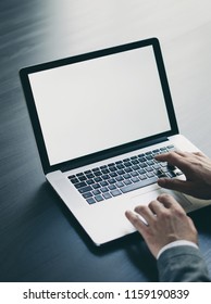 Man Using Laptop. Mockup Of The Screen