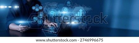 Man using laptop and tablet to analyze e-commerce data. online sales performance, customer behavior insights, digital marketplace strategy, conversion growth, revenue optimization.