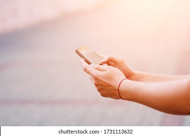 man using mobile smartphone soft focus, video calls, holidays to work, using the Internet