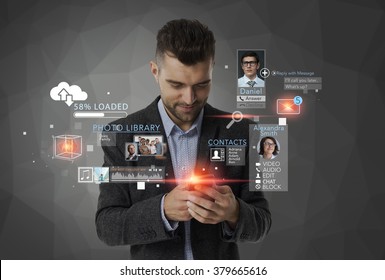 Man using mobile technology - Powered by Shutterstock - Get 15% off with code: PIKWIZARD15