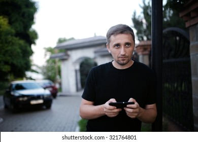 man using smartphone