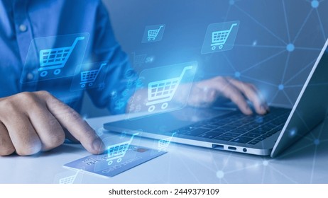 Man using smartphone online shopping and payment via mobile banking apps. financial technology, Digital banking network, internet payment and digital wallet.	
 - Powered by Shutterstock