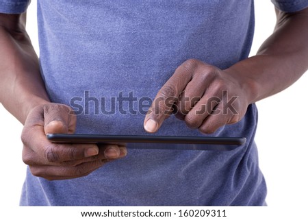 Man using tablet
