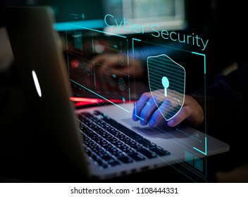 Man using technology and graphic 