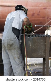 man using torch