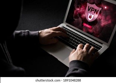 Man Using VPN (Virtual Private Network) So Surf Internet Anonymous