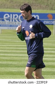 Man Utd And Ireland Captain Roy Keane, Trains Ahead Of Irelands Game With Portugal. Malahide, Co. Dublin