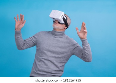 Man With Virtual Reality Glasses Isolated