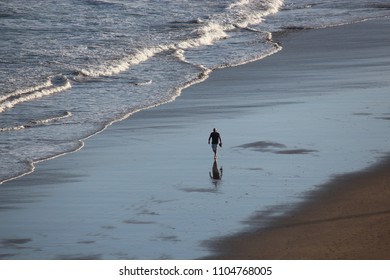 Man Walking On The Beach In San Agustin, Gran Canaria 2017