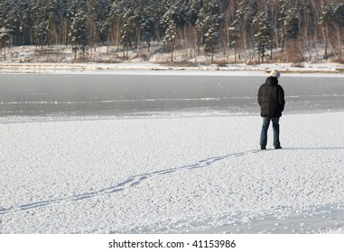 Man Walking On Thin Ice