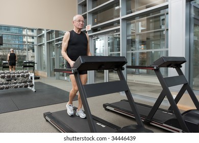 Man Walking On Treadmill