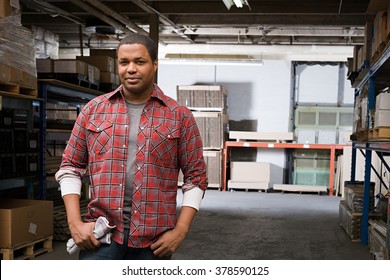 Man in warehouse