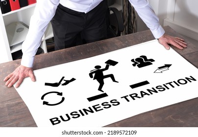 Man Watching A Business Transition Concept Placed On A Desk