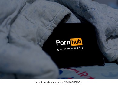 A man watching Pornhub website by tablet in his bedroom,Bangkok,Thailand,Dec 12,2019