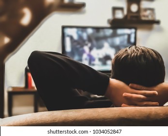 Man Watching Television