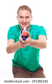 Man With Water Gun Toy 