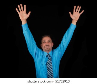 Man Waving His Arms