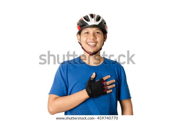 bike helmet and gloves