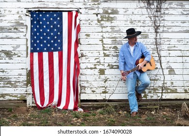 american flag fishing rod hat