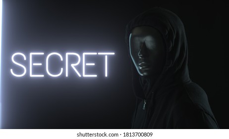 Man Wearing Black Mask And The Light Revealing SECRET Word