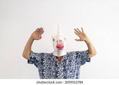 The Man Wearing A Donkey Mask