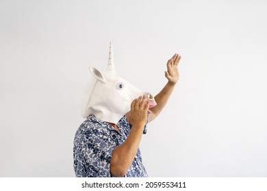 The Man Wearing A Donkey Mask