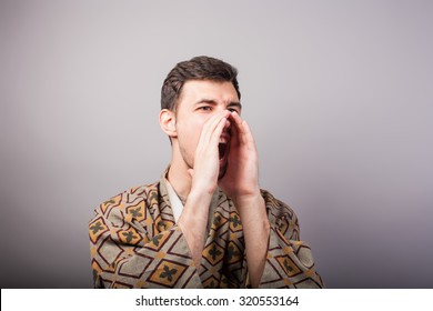 A Man Wearing Kimono Calling Someone