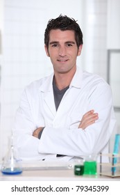 Man Wearing Lab Coat