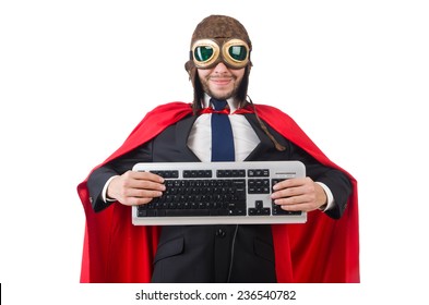 Man wearing red clothing in funny concept - Powered by Shutterstock