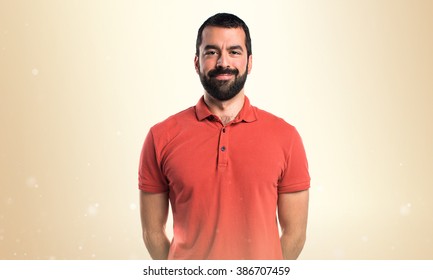 Man Wearing Red Polo Shirt