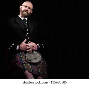 Man Wearing A Scottish Kilt