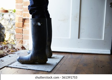 Man Wearing Wellington Boots