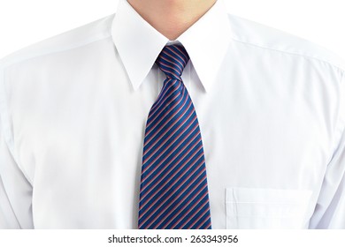 A Man Wearing White Shirt And Tie - Soft Focus