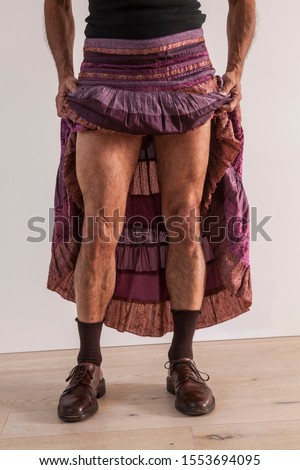 man wearing a womans skirt