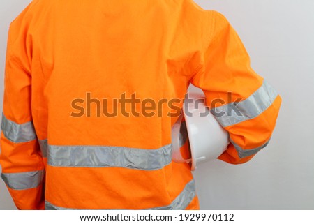 Similar – Image, Stock Photo Man in Orange Jacket Enjoying Misty Iceland Landscape