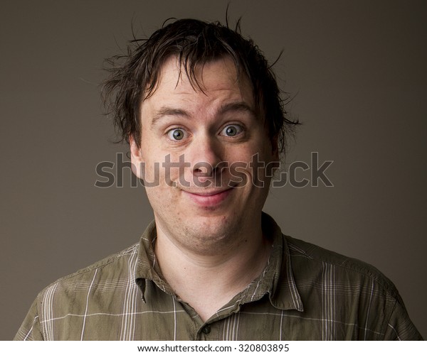 Man Weird Happy Wide Eyed Smile Stock Photo 320803895 | Shutterstock