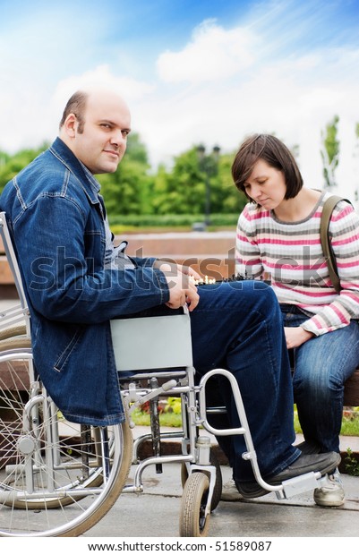 Man Wheelchair His Girlfriend Stock Photo (Edit Now) 51589087