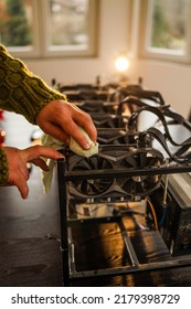 Man Wiping Cryptocurrency Mining Rig With Rag